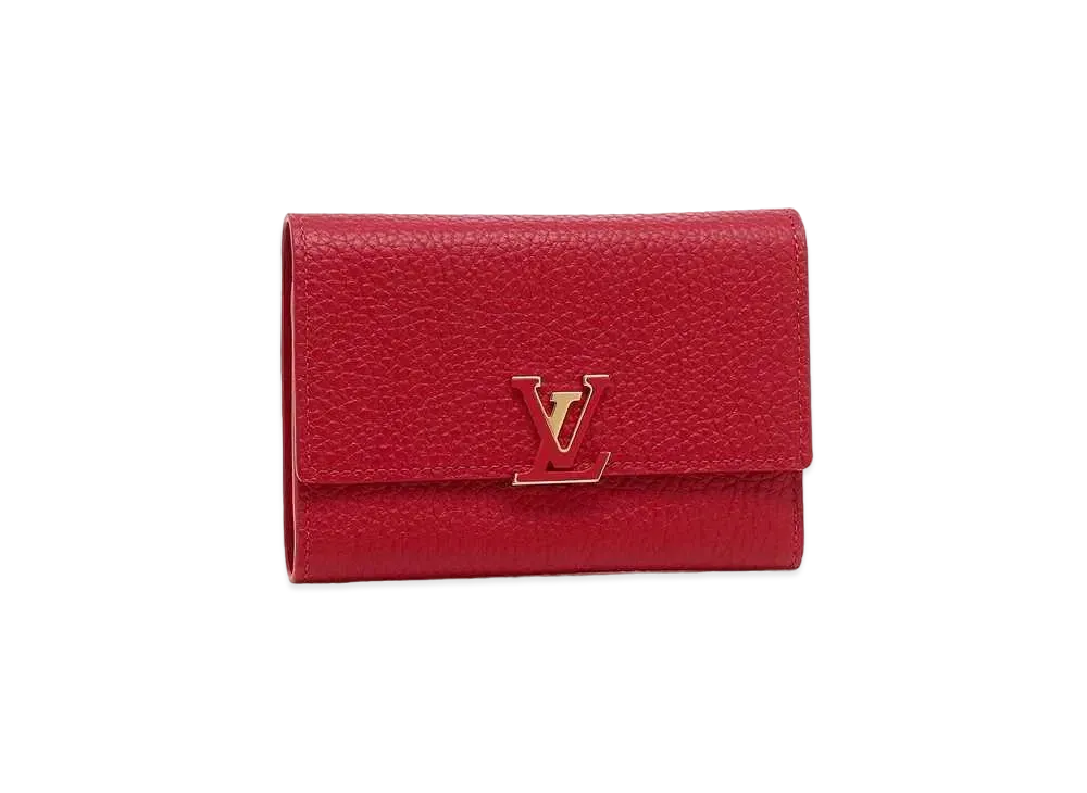 Louis Vuitton Capucines Compact Wallet Taurillon Leather "Scarlet"