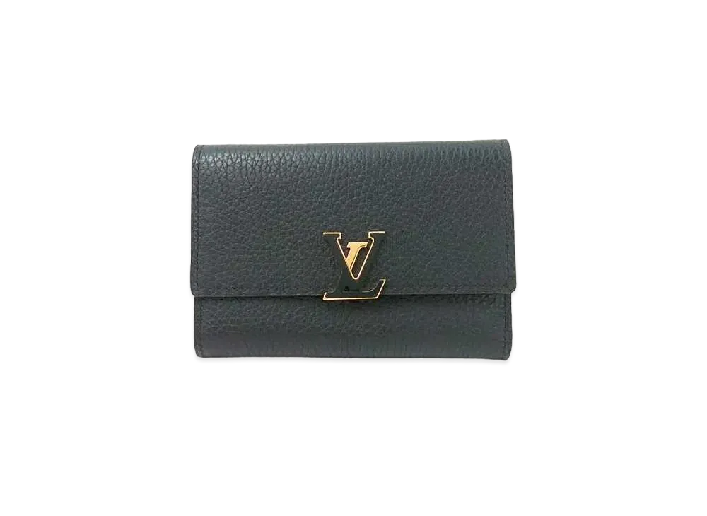 Louis Vuitton Capucines Compact Wallet Taurillon Leather "Black/Pink"