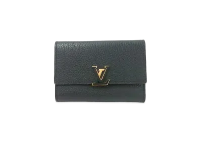 Louis Vuitton Capucines Compact Wallet Taurillon Leather "Black/Pink"