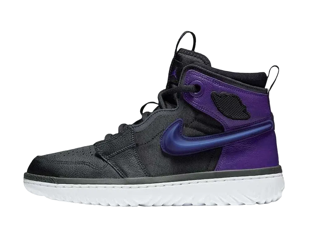 ナイキ エアジョーダン1 ハイ リアクト "ブラック コートパープル"