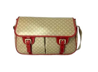 CELINE PVC Messenger Shoulder Bag "Red"