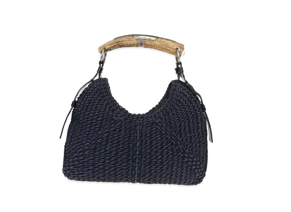 Saint Laurent Rive Gauche Mombasa Handle Bag "Black"