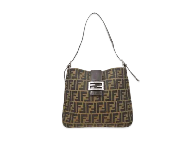 FENDI Zucca Canvas Shoulder Bag "Brown"