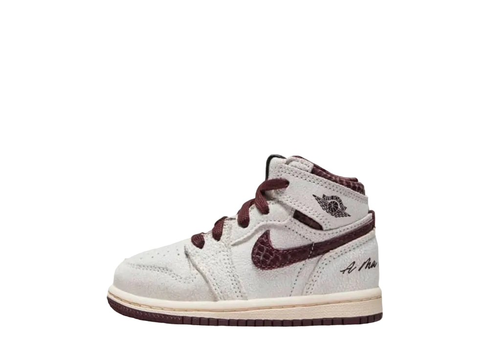 A Ma Maniere × Nike TD Jordan 1 Retro High OG "Sail and Burundy"