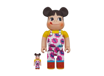 Bearbrick Peko-chan Milky 70th Anniversary Design 100%&400%