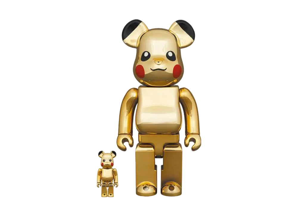 Bearbrick Pika-Chu GOLD CHROME Ver.100%&400%