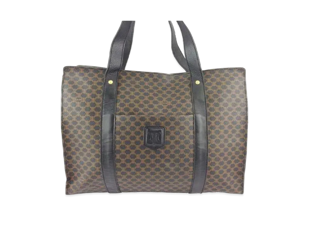 CELINE Macadam PVC Leather Tote Bag "Brown"