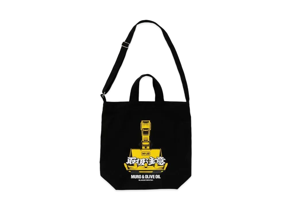 BlackEyePatch x MURO & OLIVE OIL "M%O SHOULDER TOTE BAG" "Black"