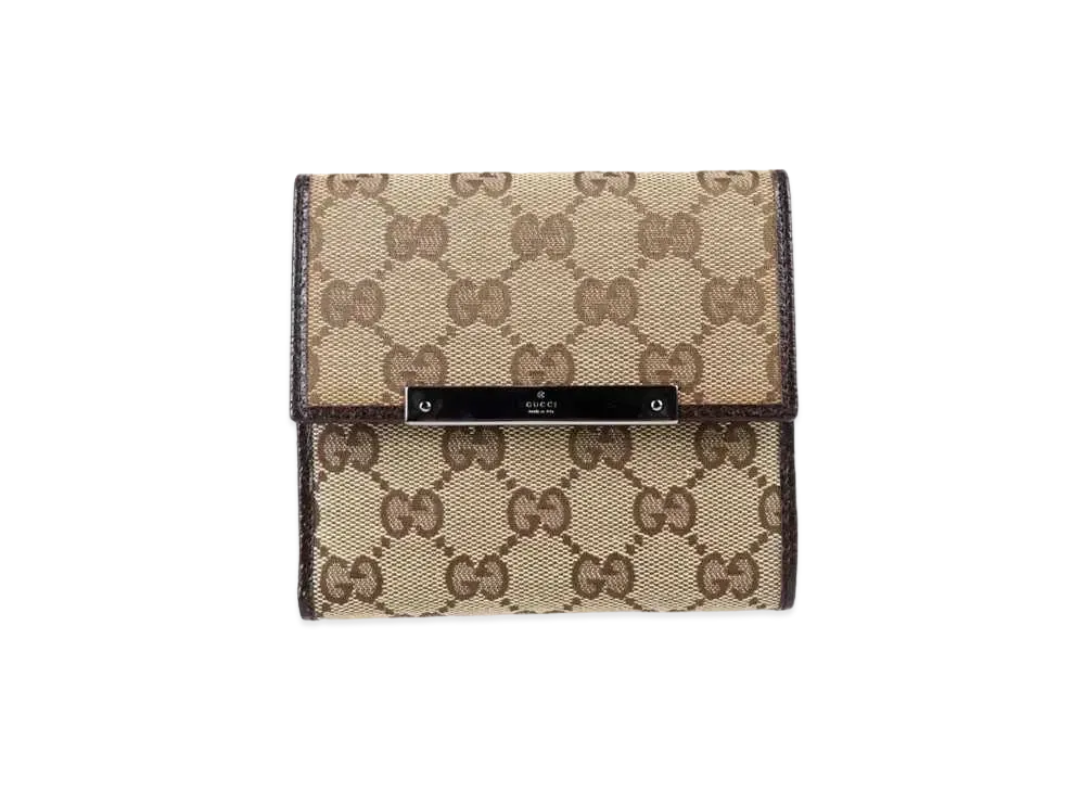 GUCCI GG Canvas Leather Wallet "Beige"