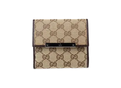 GUCCI GG Canvas Leather Wallet "Beige"