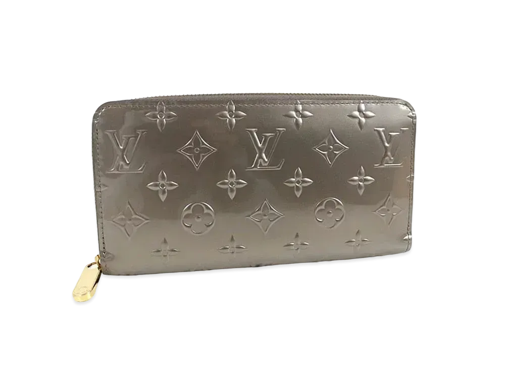 Louis Vuitton Vernis Mordre Zippy Wallet "Silver"
