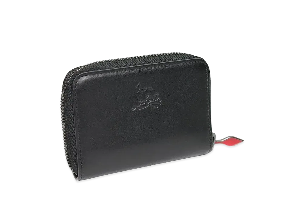Christian Louboutin Zip Leather Coin Case "Black"