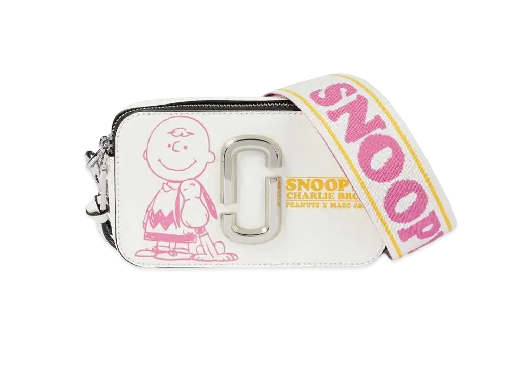 マークジェイコブス x ピーナッツ スナップショット レザー ショルダーバッグ "ホワイト"