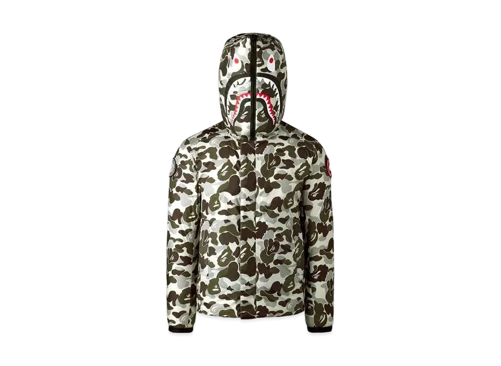 A BATHING APE CANADA GOOSE ABC CAMO CROFTON SHARK HOODIE FOR BAPE