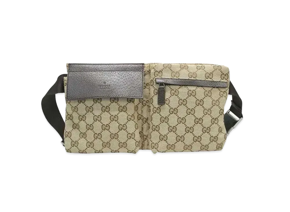 GUCCI GG Canvas Waist Pouch "Brown"