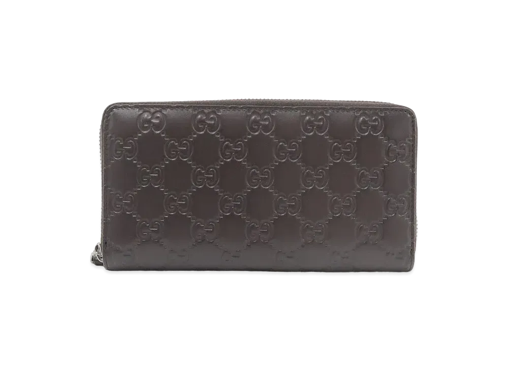 グッチ グッチシマ ラウンドファスナー ウォレット "ブラック"
