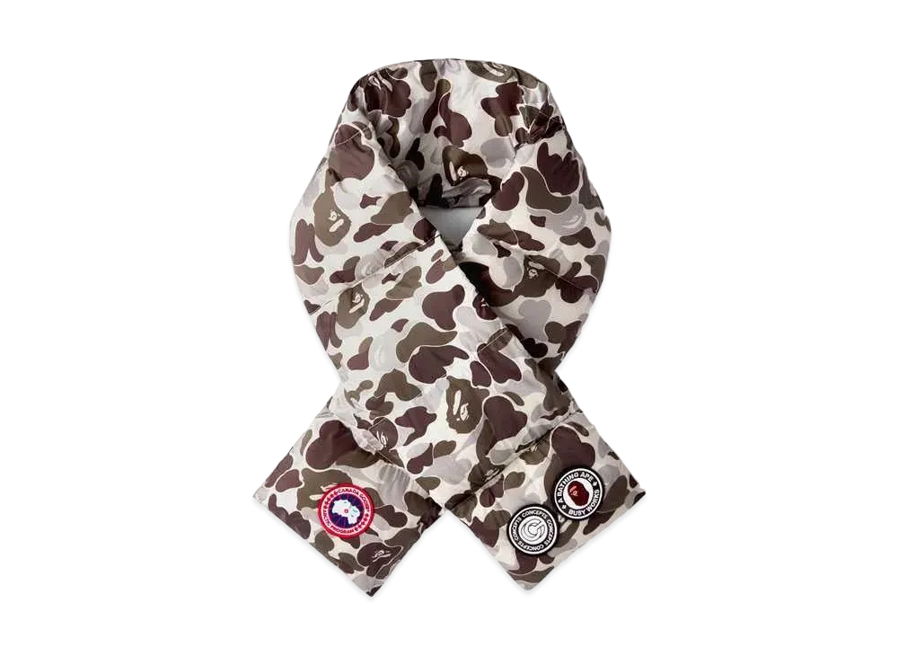 A BATHING APE CANADA GOOSE ABC CAMO DOWN SCARF FOR BAPE® x CONCEPTS "Grey"