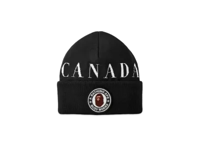 A BATHING APE CANADA GOOSE KNIT CAP FOR BAPE® x CONCEPTS "Black"