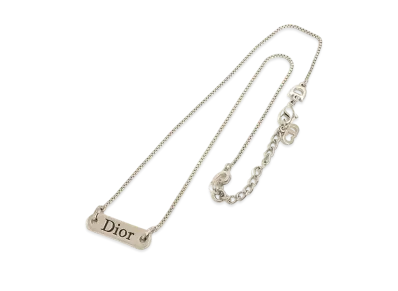 Dior Plate Logo Necklace "Silver"