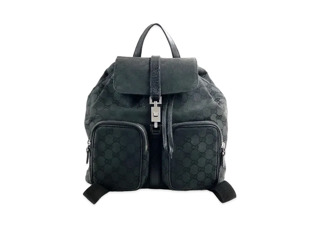 GUCCI GG Canvas Double Pocket Backpack "Black"