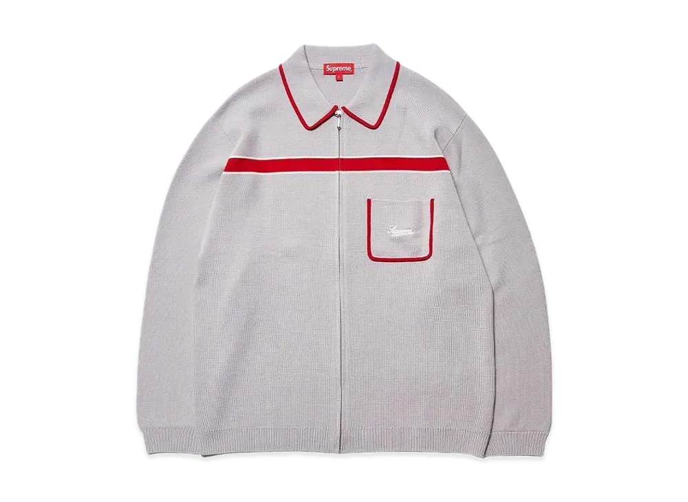 Supreme Chest Stripe Zip Up Cardigan 
