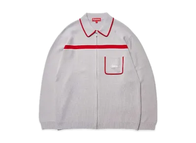 Supreme Chest Stripe Zip Up Cardigan "Grey"