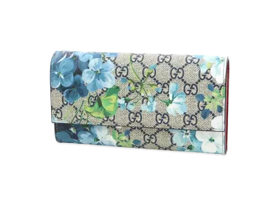 Gucci GG Blooms Supreme Wallet "Blue"