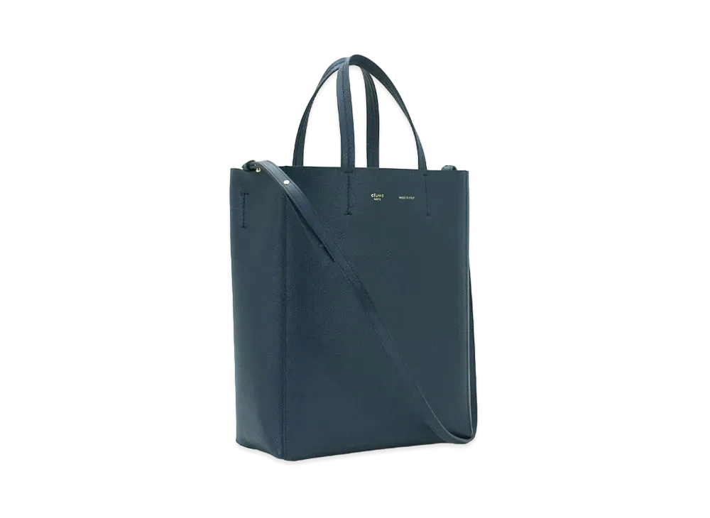 CELINE Vertical Cabas Small Leather Tote Bag "Abyss Blue"