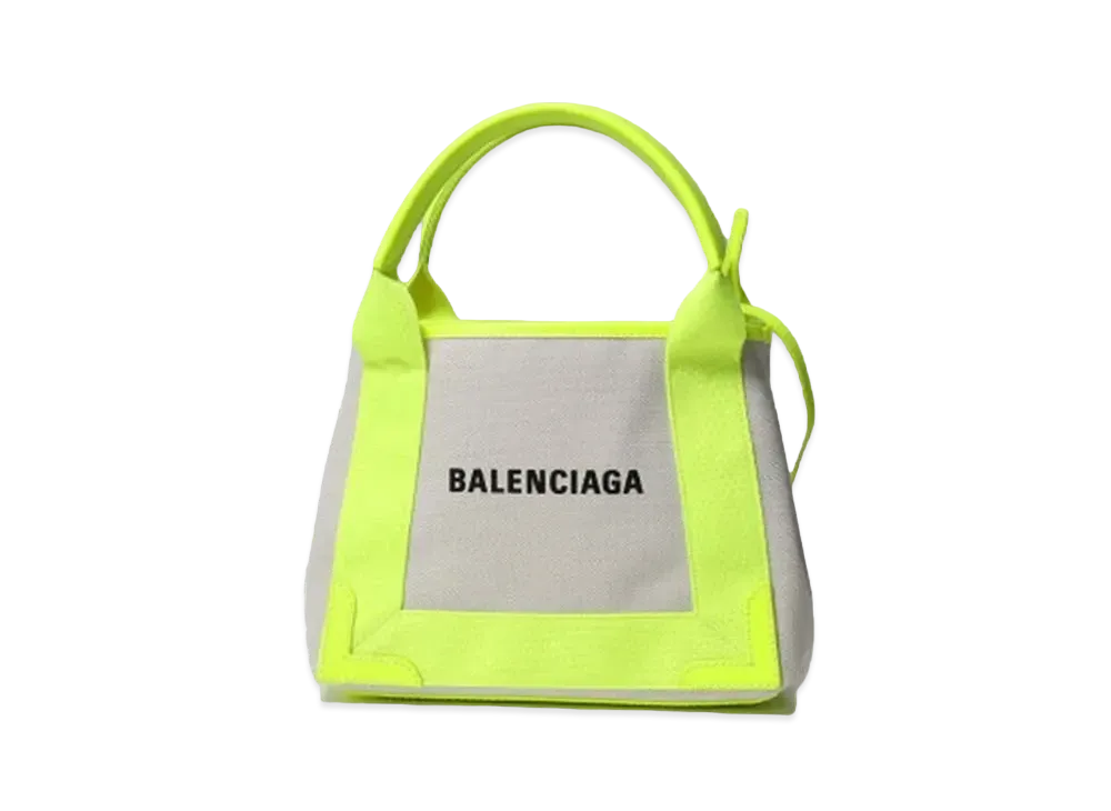 BALENCIAGA Navy Cabas XS "Natural/Yellow"