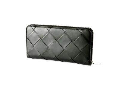 Bottega Veneta Maxi Intrecciato Zip Round Wallet