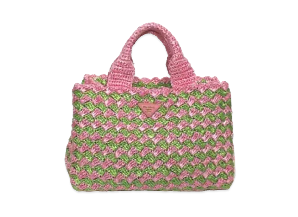 PRADA Rafia Crochet Tote Bag