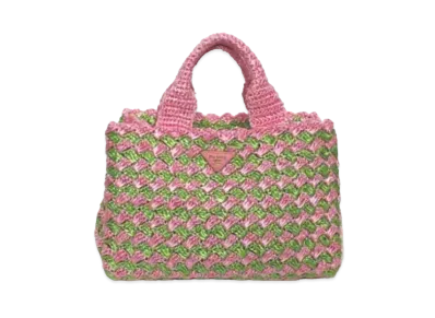 PRADA Rafia Crochet Tote Bag