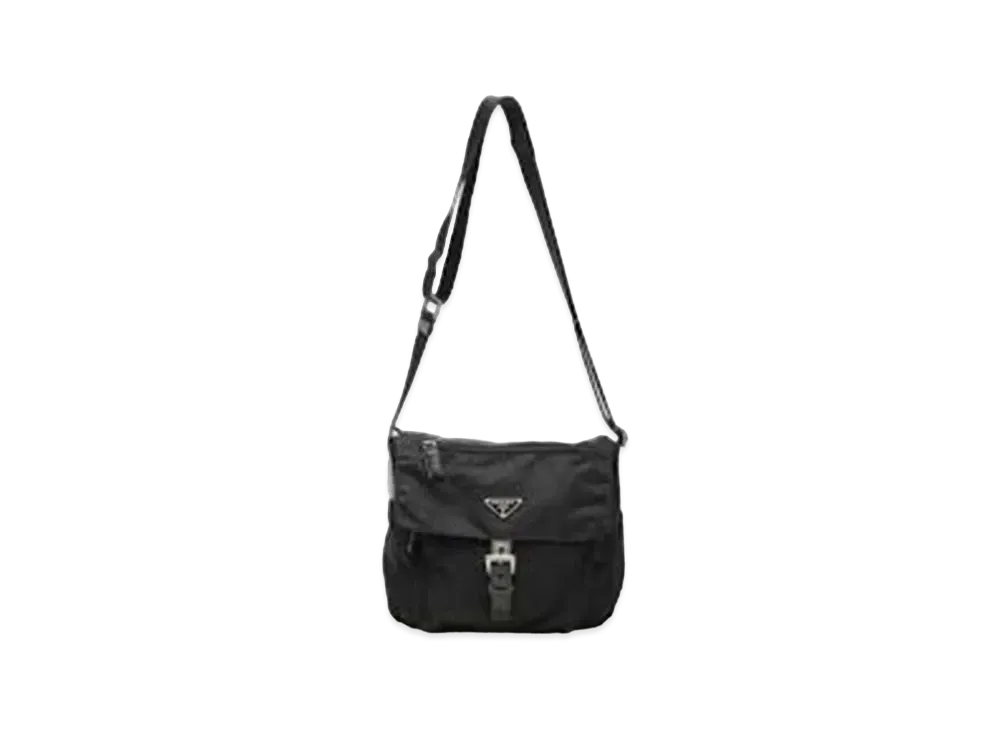 PRADA Vela Flap Shoulder Bag "Black"