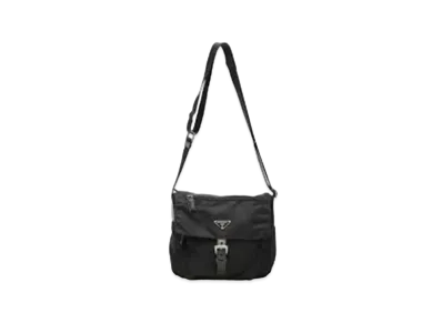 PRADA Vela Flap Shoulder Bag "Black"