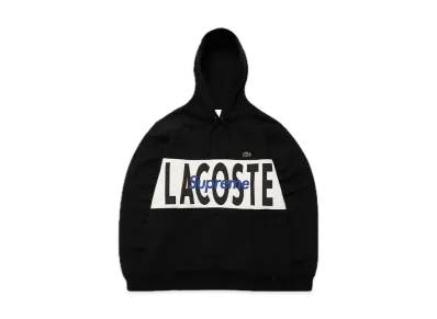Supreme / Lacoste Logo Panel Hooded Sweatshirt "Black"