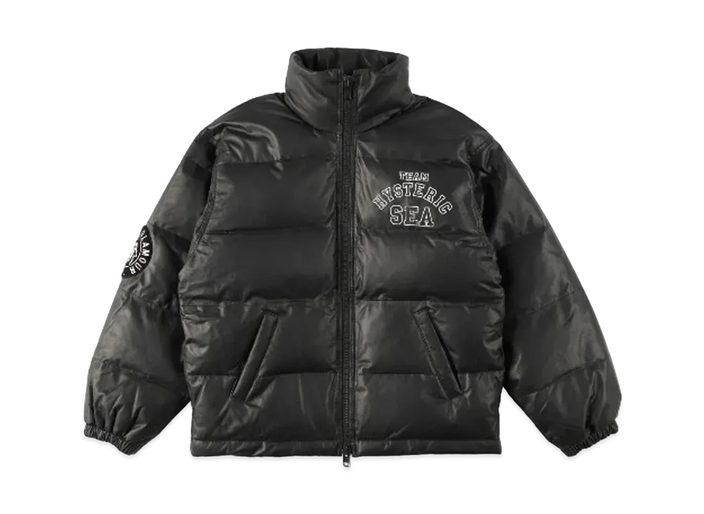 WIND AND SEA x HYSTERIC GLAMOUR Leather Down Jacket "Black"