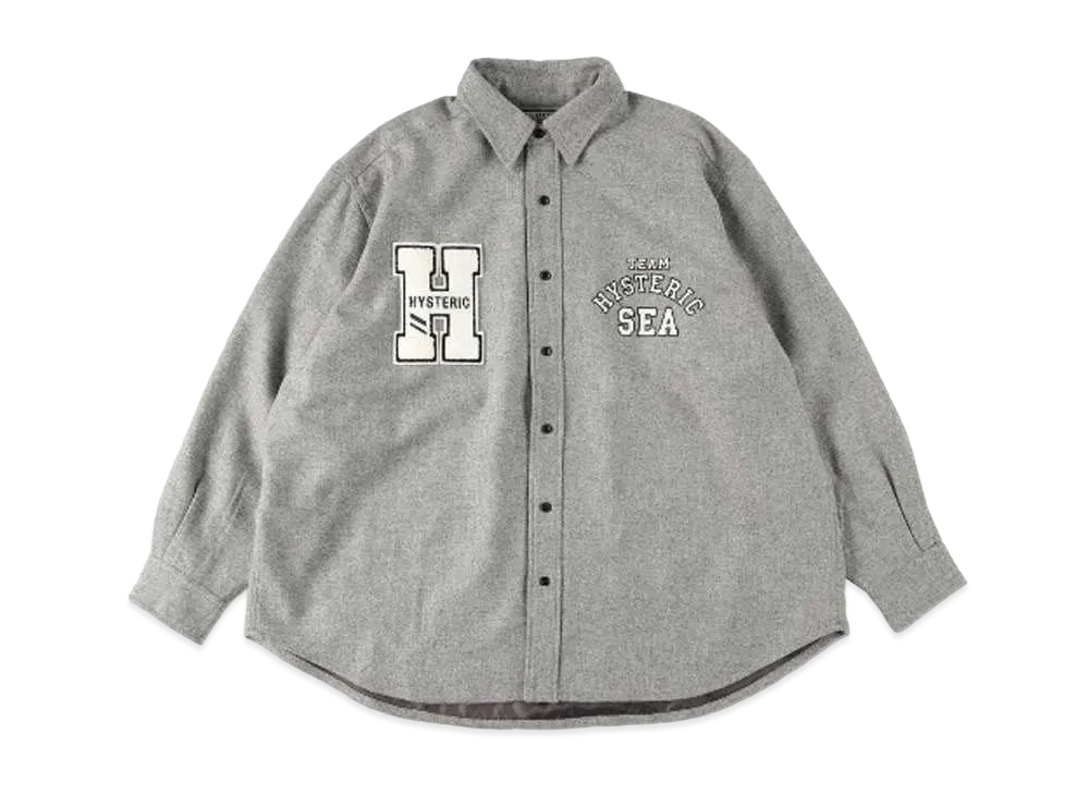 WIND AND SEA x HYSTERIC GLAMOUR Wool Shirt "Gray"
