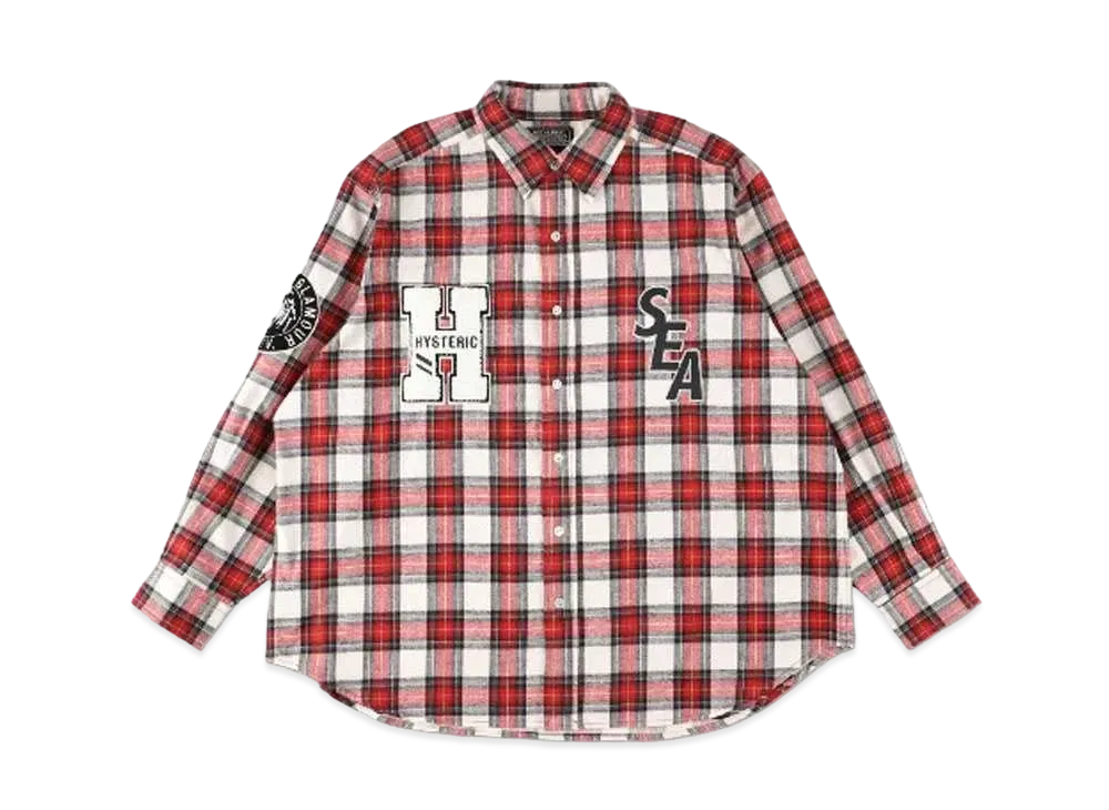WIND AND SEA x HYSTERIC GLAMOUR Check Shirt "Red"