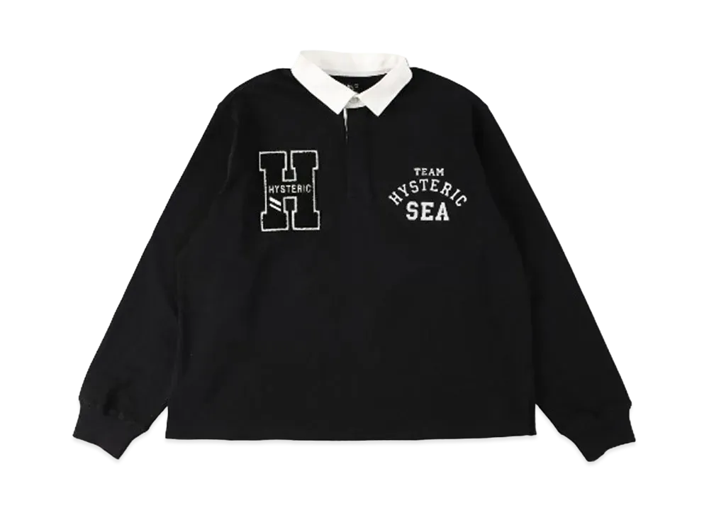 WIND AND SEA x HYSTERIC GLAMOUR Rugby Shirt "Black"
