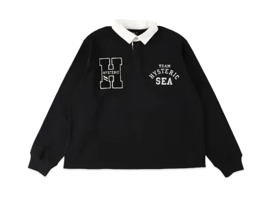 WIND AND SEA x HYSTERIC GLAMOUR Rugby Shirt "Black"