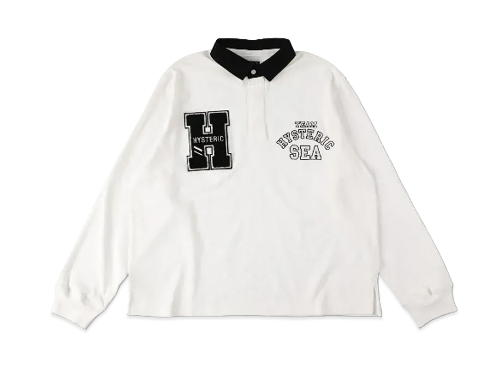 WIND AND SEA x HYSTERIC GLAMOUR Rugby Shirt "White"