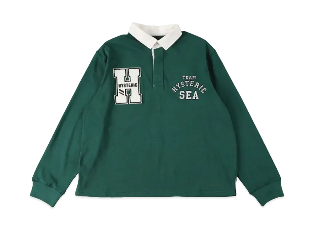WIND AND SEA x HYSTERIC GLAMOUR Rugby Shirt "Green"