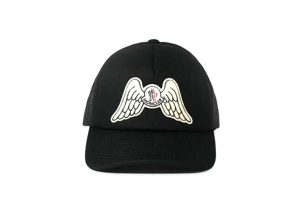 モンクレール ジニアス 8 モンクレール パーム エンジェルス ウィング パッチ ベースボール キャップ "ブラック"