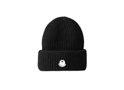 MONCLER GENIUS 8 MONCLER PALM ANGELS PATCH RIBBED BEANIE "Black"