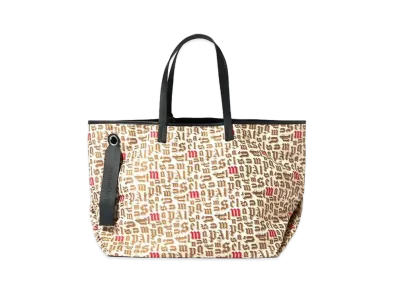 MONCLER GENIUS 8 MONCLER PALM ANGELS ALL OVER LOGO TOTE BAG "Tan"