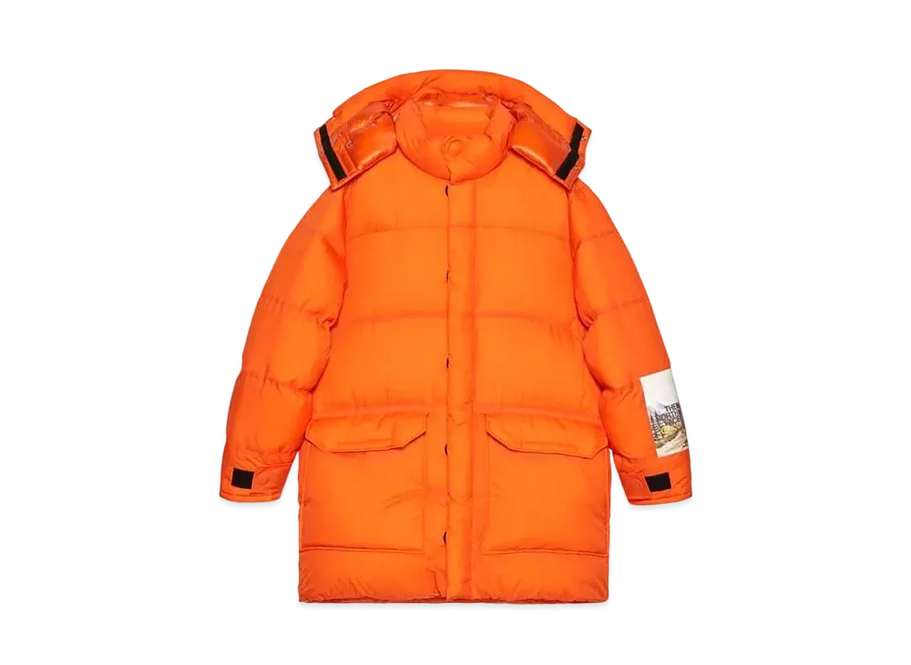 グッチ × ザ ノースフェイス オーバーサイズ パッファージャケット "オレンジ"