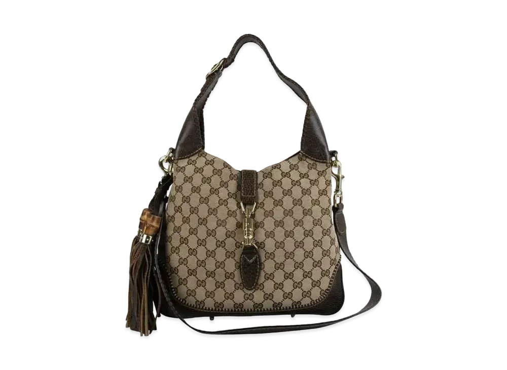 GUCCI Jackie Bamboo Tassel Shoulder Bag "Brown"