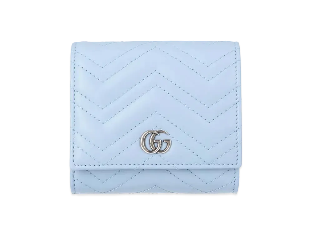 Gucci GG Marmont Card Case "Pastel Blue"