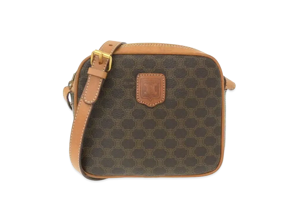 CELINE Macadam PVC Shoulder Bag "Brown"