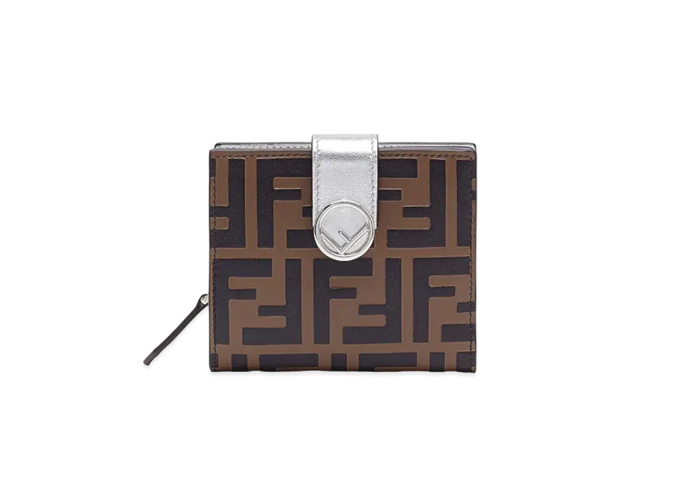 FENDI F Is Fendi Compact Wallet "Silver"